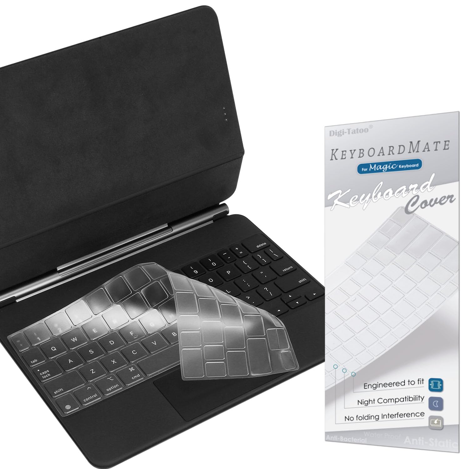 Photo 1 of [Without Function Keys] Keyboard Cover Compatible with 2024 Apple iPad Air 11 inch (M2)/ iPad Air (5th, 4th Gen)/ iPad Pro 11 inch (4th, 3rd Gen) Magic Keyboard - Clear TPU Material