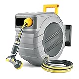 GLAHODEN Retractable Garden Hose Reel 5/8 in x 100