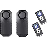 Lancoon Bicycle Alarm, Anti-Theft for Bike Motorcycle Car Vehicles with Remote Control, 113 db Super Loud (Pack of 2)