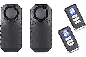 Lancoon Bicycle Alarm, Anti-Theft for Bike Motorcycle Car Vehicles with Remote Control, 113 db Super Loud (Pack of 2)