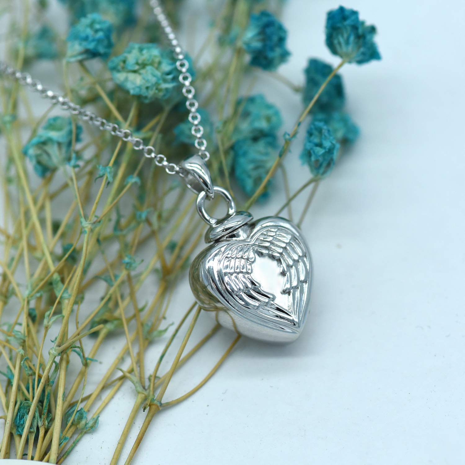 BEILIN 925 Sterling Silver Heart Cremation Jewelry