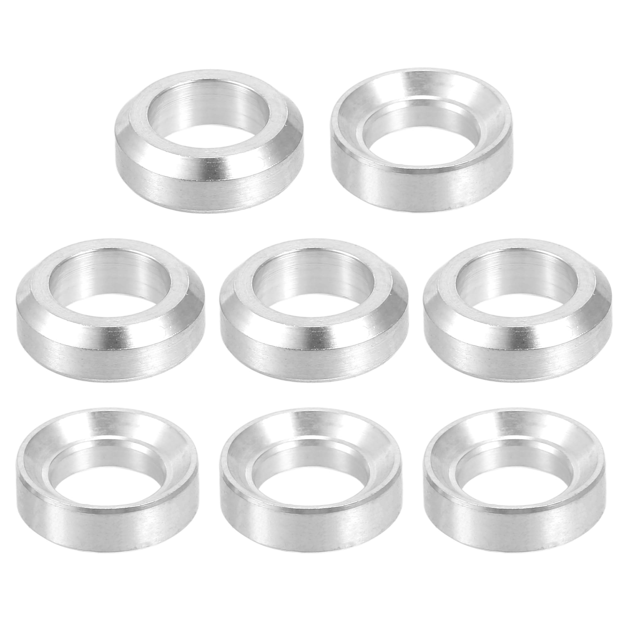 Partuto 8 Pcs M6x5.5 Universal Bicycle Bolt Brake Screw Washer - Silver Tone