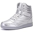 UBFEN Womens High Top Ankle Support Sneakers Vibrant Colour Hidden Wedge Heel Retro 80s Tennis Shoes for Girls Cosplay Removable Insole Backpacking Boots