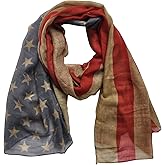 MULNRO Fashion American Flag/Leopard Print Scarf for Women Lightweight Scarves Shawl for Spring/Summer Winter All Seasons