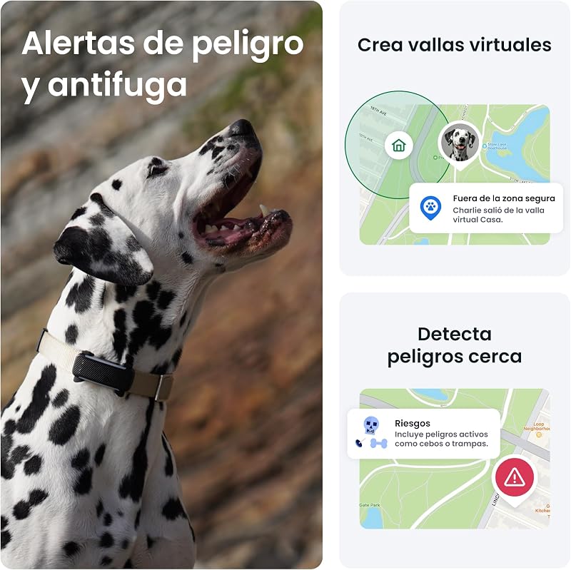 Smart Dog GPS - Pacote com capa verde-oliva | Edição 2025 | Localização GPS em Tempo Real | Alertas Anti-Fugas e Avisos de Saúde | Monitor de Sinais Vitais (Preto)