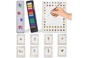 WONTOPER Watercolor Workbooks, Beginner-Friendly Workbooks, 12 Colors Watercolor Paint Set with Paint Brush, 16 Spiral-Bound Pages Water Coloring Books,Color Workbook Arts and Crafts Gift (Birds)