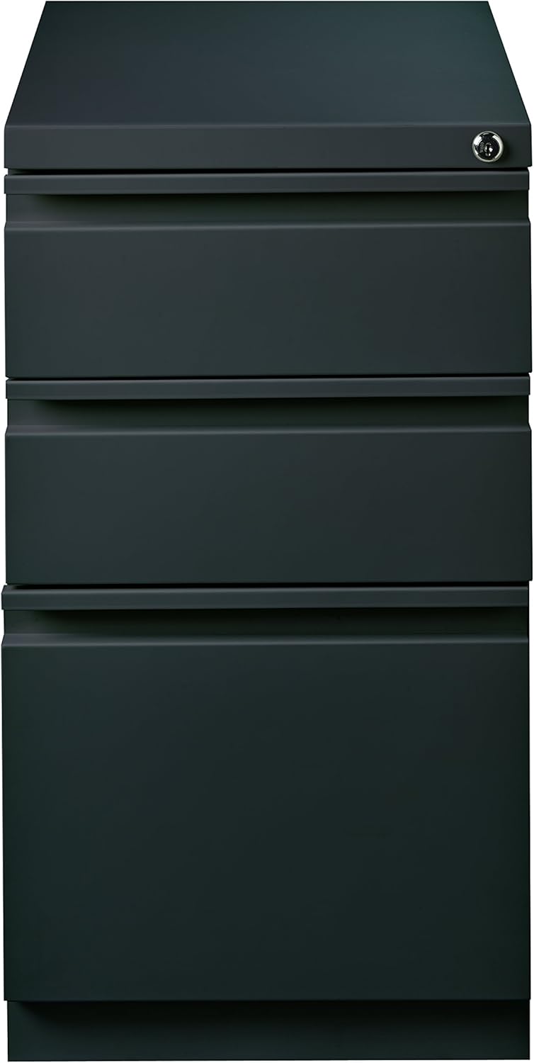 Hirsh Industries 20" Deep Box-Box-File Mobile Pedestal in Charcoal: Home & Kitchen