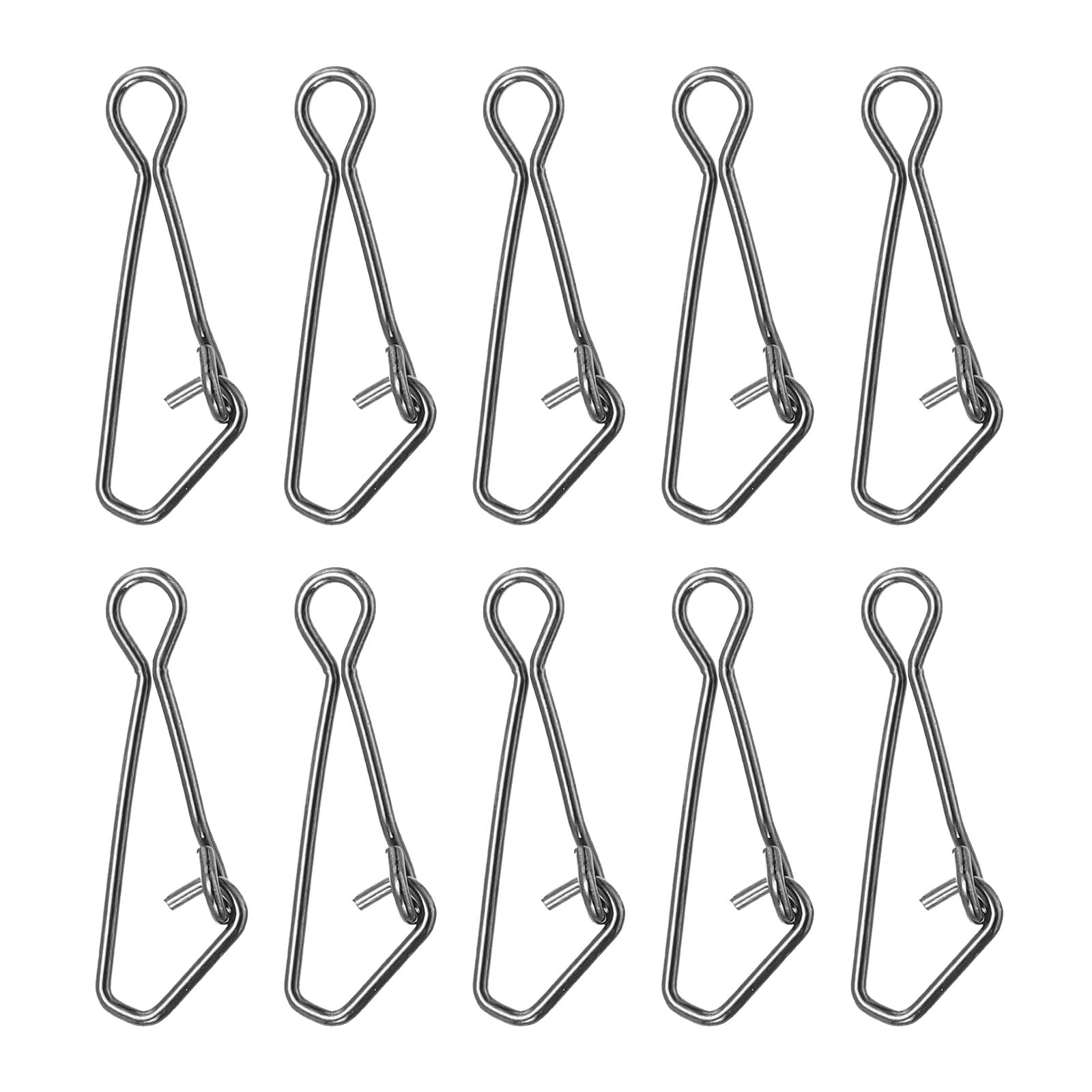 PATIKIL High Strength Fishing Snaps, 50 Pack 92 Lbs Stainless Steel Line Pin Connector Swivels Clips Quick Change for Fishing Lures Freshwater Saltwater, Black