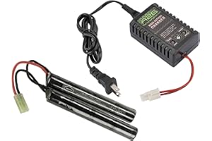 Evike Airsoft - Matrix/Cybergun AEG Battery Starter Package w/Smart Charger (Battery: 9.6v 1600mAh Small Butterfly Type/Small Tam.)