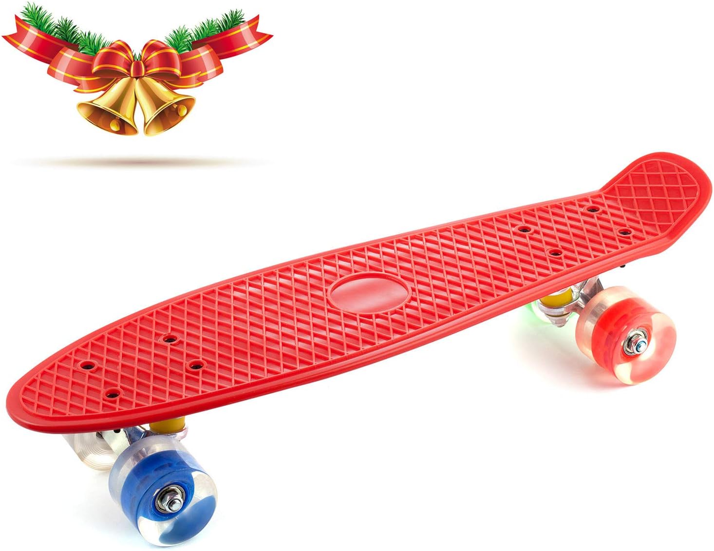 CCTRO 22" Complete Skateboards, Cruiser Skateboard Mini Banana Board for Kids Boys Youths Beginners, 220 Ibs