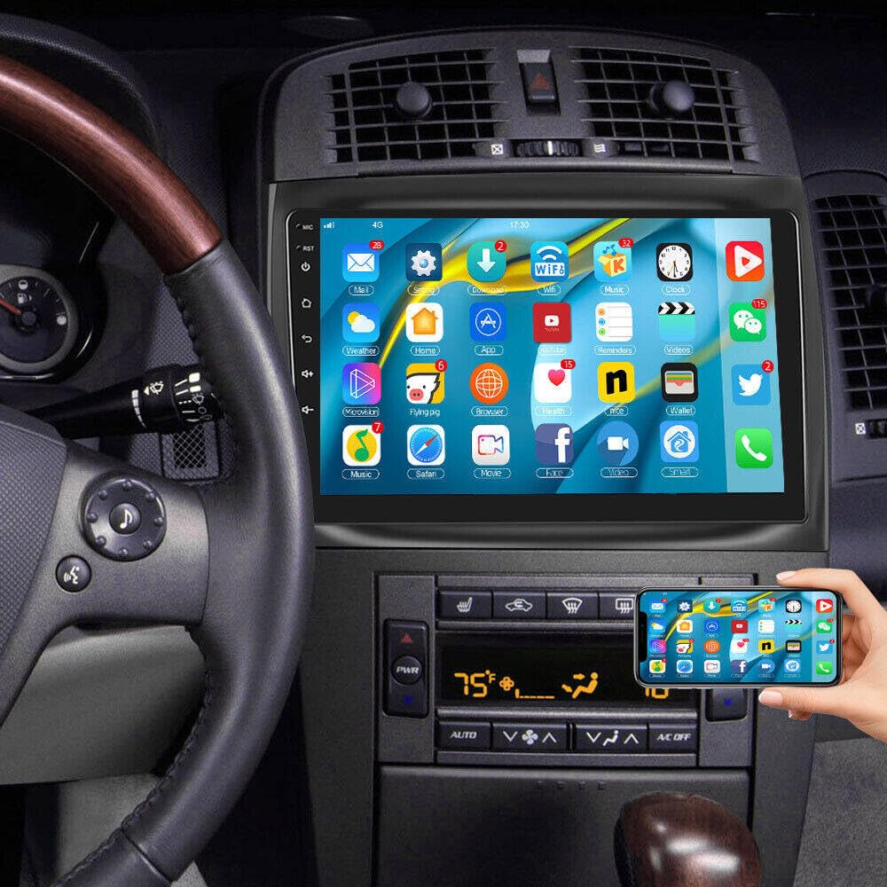Photo 1 of Alikali 10" Car Stereo w/Carplay Android Auto for Cadillac CTS 2003-2007,for Cadillac SRX 2004-2008 Double Din Android 13.0 Car Radio Receiver w/GPS Navigation Bluetooth AHD Backup Camera Mic - 2+32G