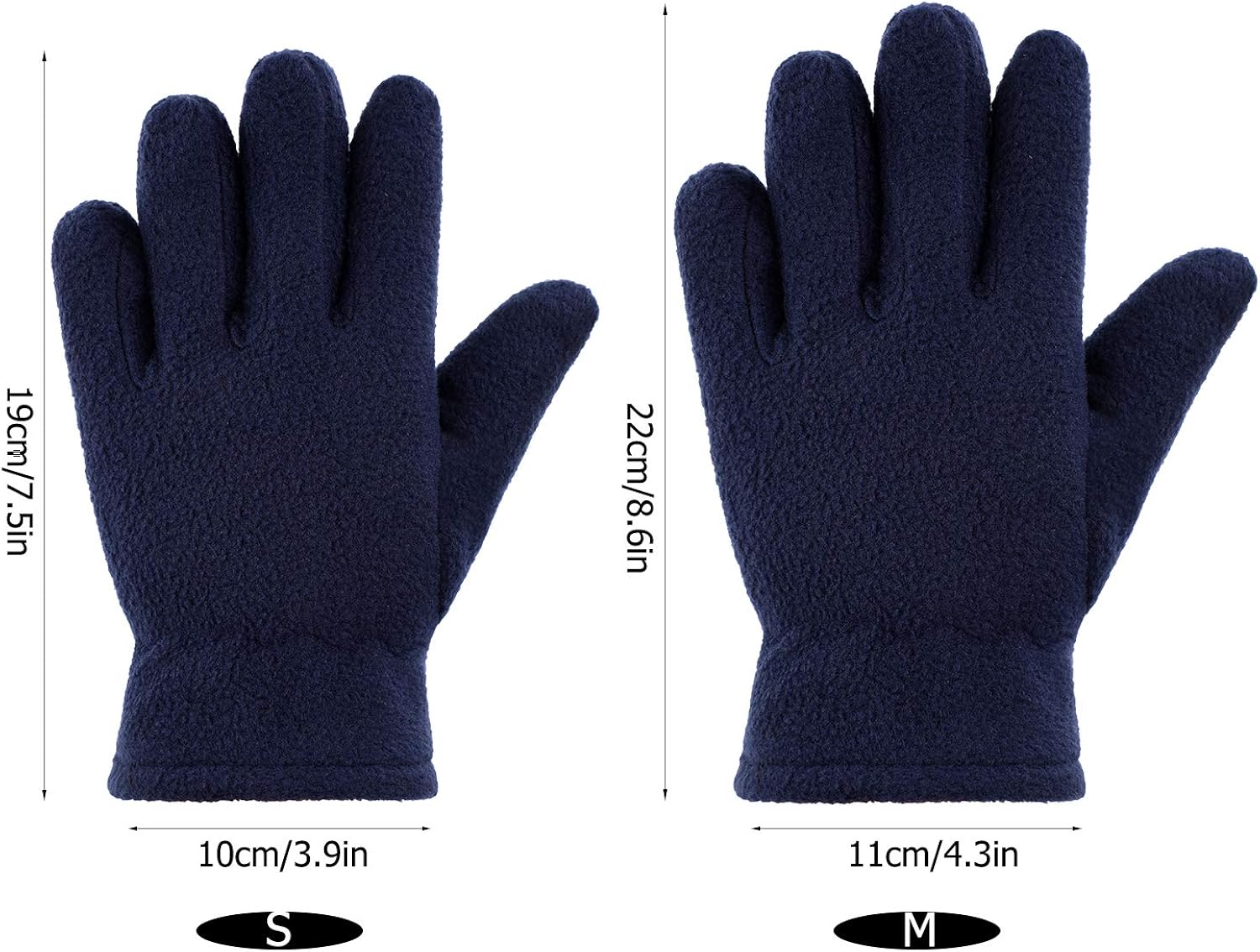 3 Pairs Kids Fleece Gloves Full Fingers Gloves Winter Soft Warm Gloves for Boys Girls Outdoors Activities Supplies: Clothing