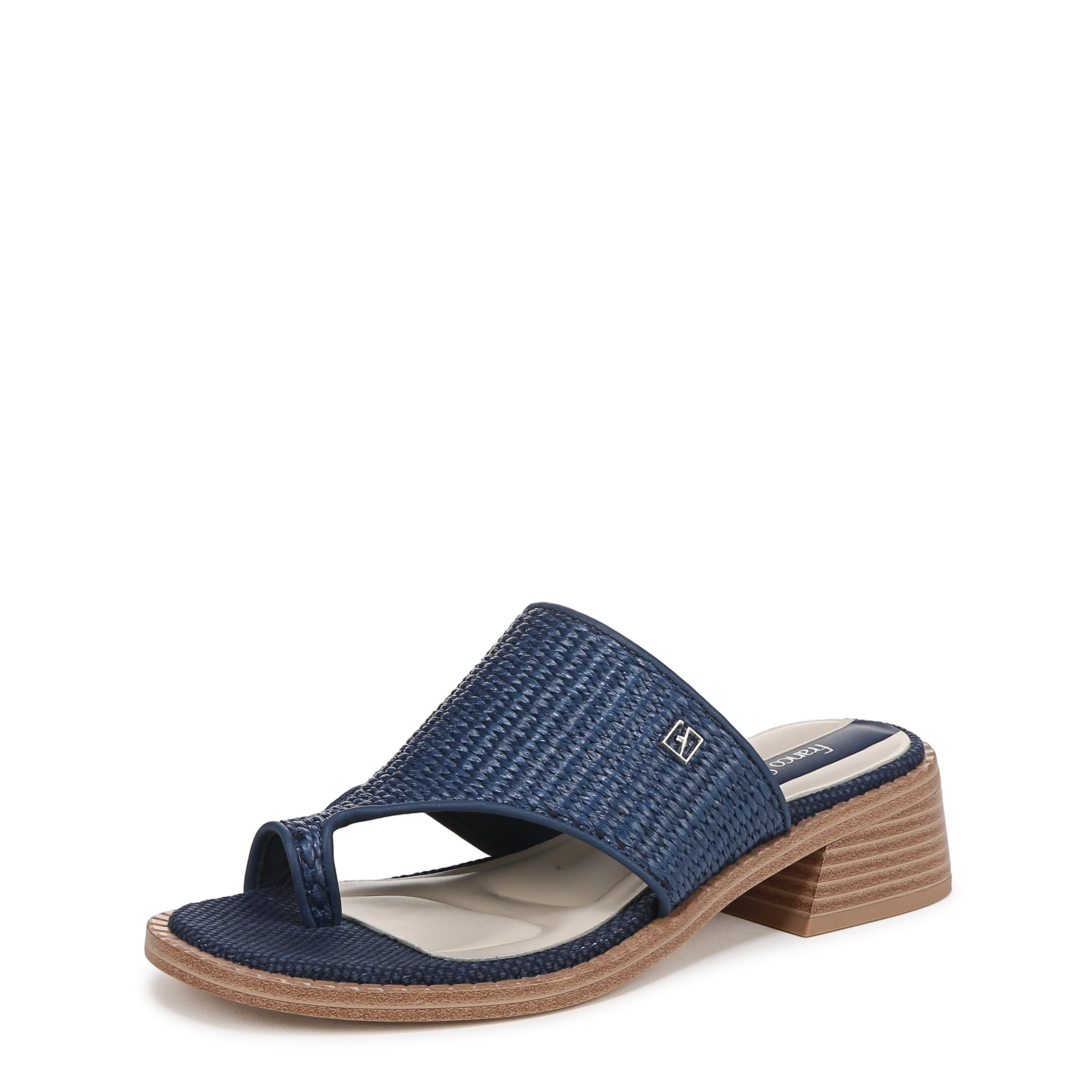 Franco Sarto Womens Sia Slide Sandal Navy Blue Raffia 8 M