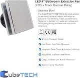 CubeTECH CTQF100t Smart 4 inch Bathroom Extractor Fan with Timer Overrun view 5