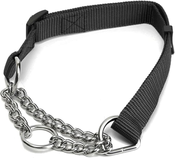 Pet Dog Collar Nylon Choke Metal Chain Puppy Collar Traction Lead Supplies