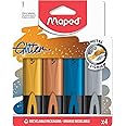 Maped Fluo Peps Classic Metallic Glitter Highlighters - Pack of 4 - Study & Organize - Unique Glitter Ink - Versatile & Comfortable