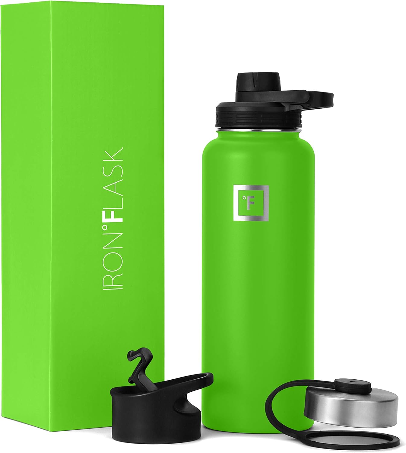 IRON °FLASK Sports Water Bottle 40 Oz, 3 Lids (Spout Lid