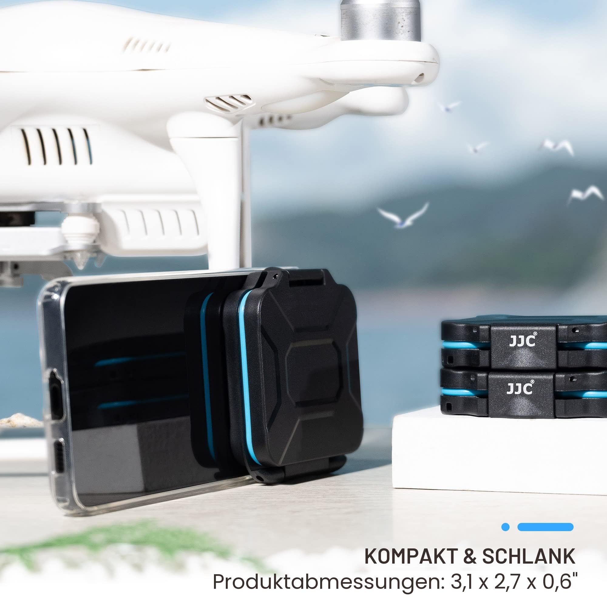 JJC Speicherkarten Hülle Schlanker Halter für 4 SD SDXC SDHC und 8 Micro SD Micro SDXC Micro SDHC TF Karten, Wasserbeständiger Stoßfest Tragbare SD Card Aufbewahrungsbox Organizer 7