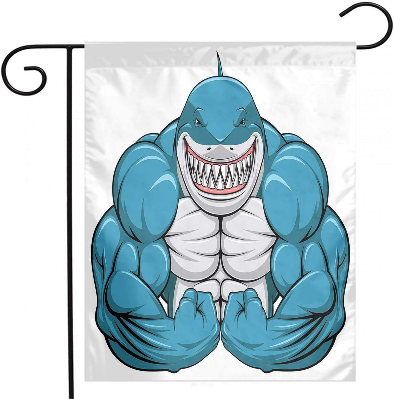 Fish Garden Flag,Double Sided,Outdoor Yard Flags,Fish A Smiling Toothy