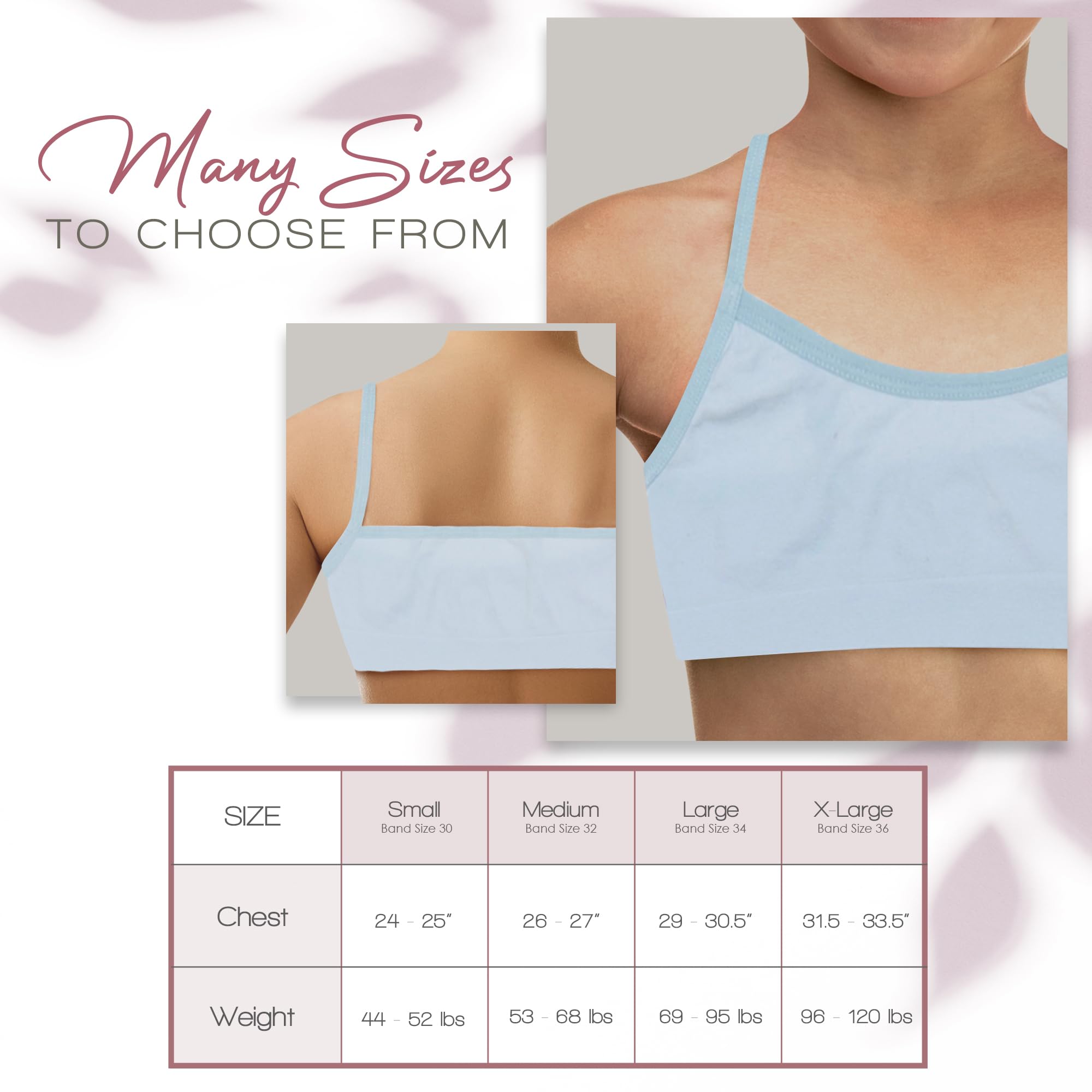 Alyce Ives Intimates Alyce Ives Girls Seamless Training Bra, Cropped Cami Bra fo Teens Pack of 10