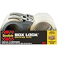 Scotch Box Lock Packaging Tape, 4 Rolls with 4 Refillable Dispensers, 1.88 in x 54.6 yd, Extreme Grip Packing, Shipping and Mailing Tape, Sticks Instantly to Any Box (3950-4RD)