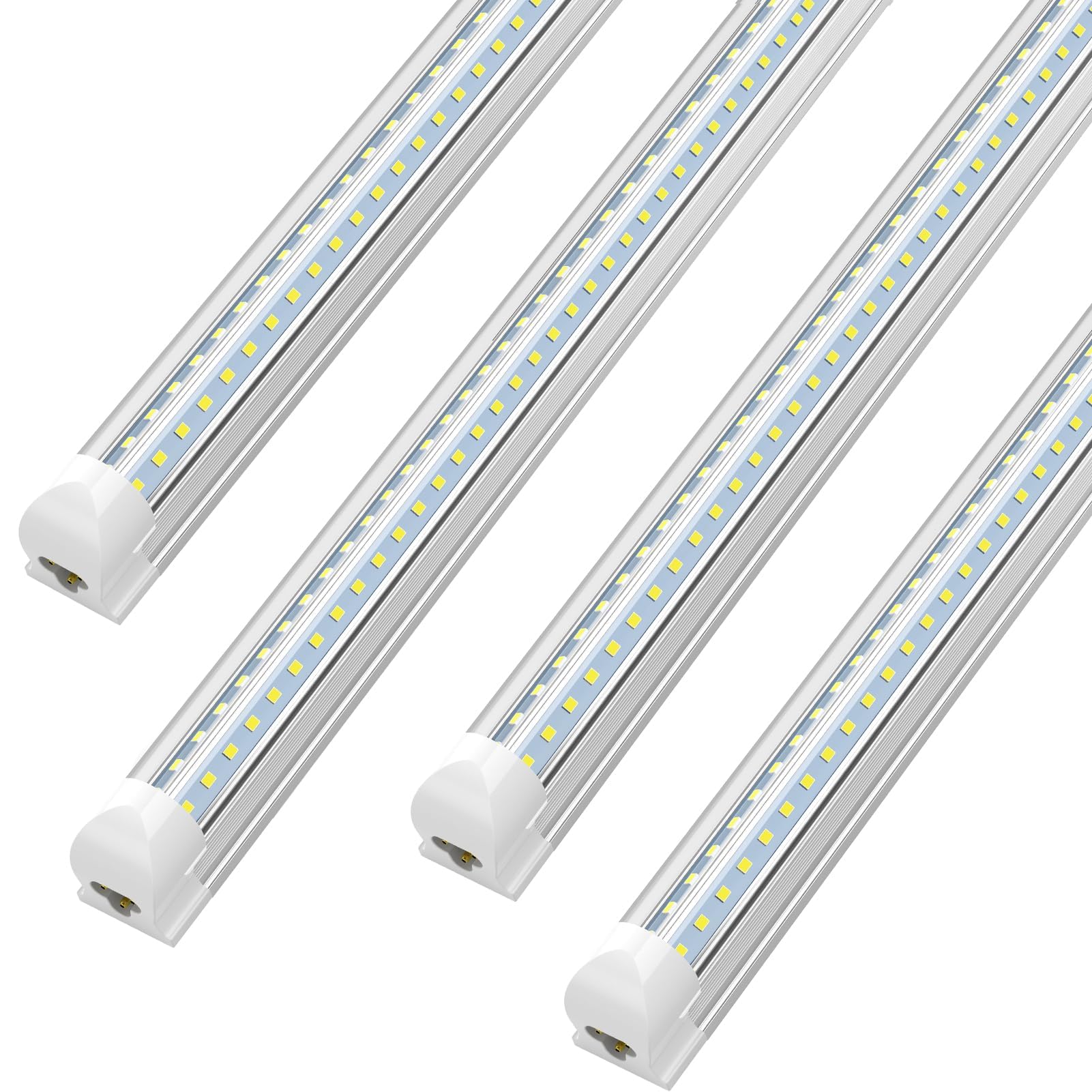 thumbnail image 2 of 4-Pack CNSUNWAY 8FT LED Shop Light Fixtures 120W 6500K – Clear White Garage Lights 2 of 6