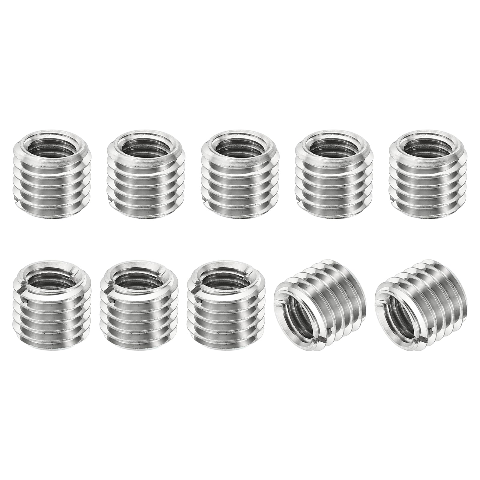 PATIKIL Thread Adapters Sleeve Reducing Nut, 10 Pcs M14x2 Male to M10x1.5 Female Repairing Insert Nut Screw Reducer Stainless Steel Fastener 12mm