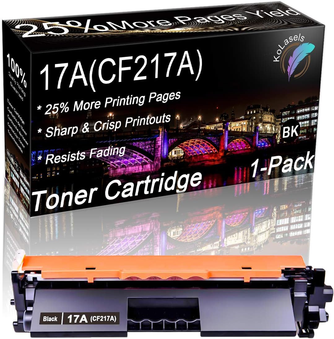 Kolasels Compatible High Yield Toner Cartridge (with Chip) Replacement for HP 17A CF217A Toner to use with Laserjet Pro MFP M130fw M130nw M130fn M130a M102w M102a M130 M102 Printer (1Pack, Black)