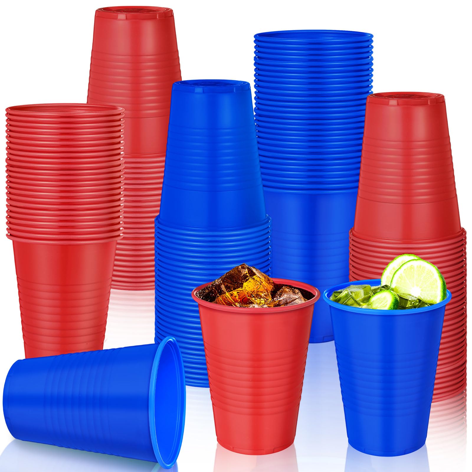 Photo 1 of Funnymoom 100 Pcs Red Blue Cup Plastic Cups 12 oz Patriotic Memorial Day Disposable Drinking Beverage Cups Water Cups for Game Birthday Independence Day Democratic Political Party