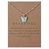 Colorful Acrylic Butterfly Pendant Necklace