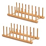 Oyydecor Bamboo Dish Drying Rack for Kitchen