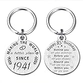 ABNTY 85th Birthday Gifts for Women Men, 85 Year Old Birthday Keychain, Born in 1941 Gifts, 1941 Birthday Decorations
