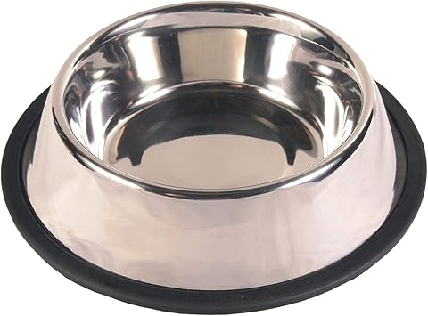 stainless steel dog bowl rubber bottom