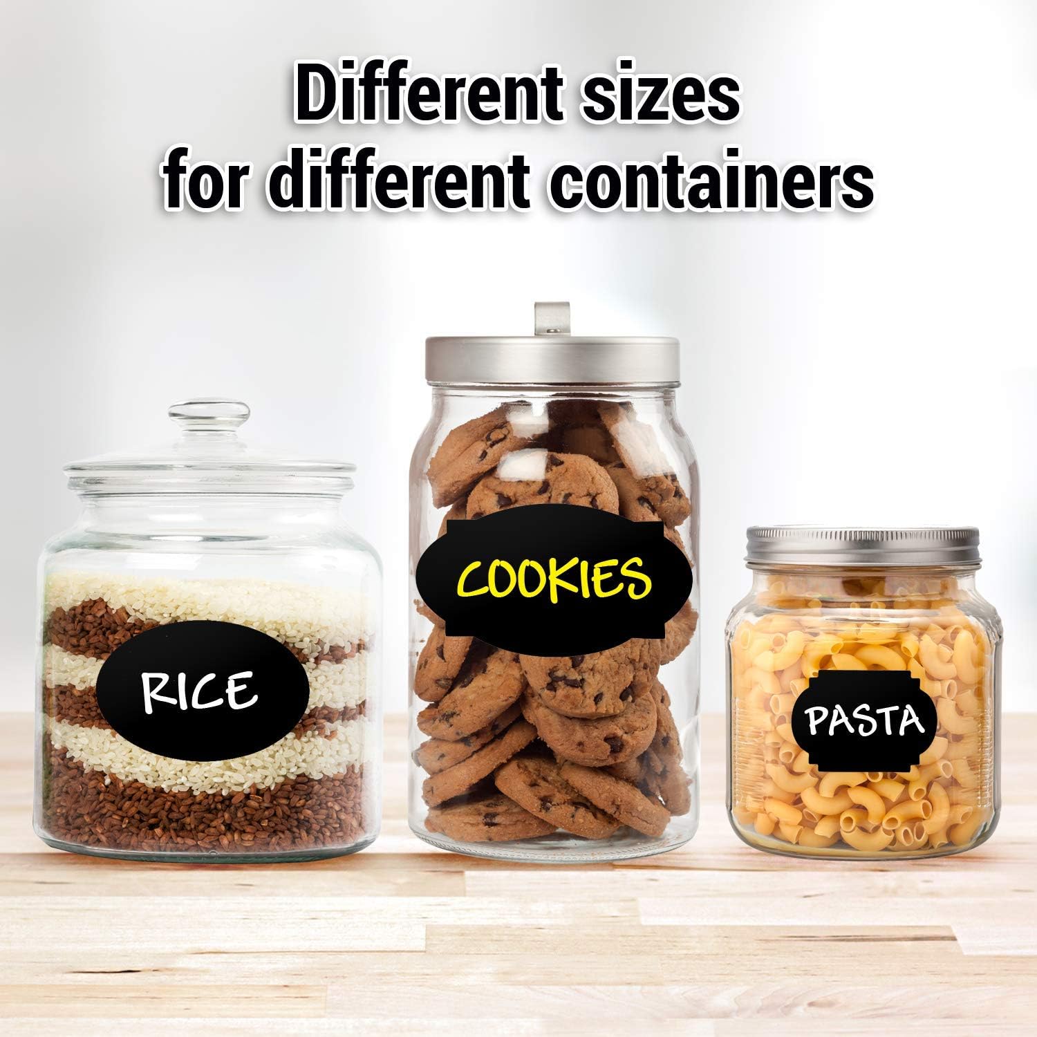 Chalkboard Labels 173 Pcs Pack, Reusable and Waterproof Stickers for Containers, Jars; Mason, Spice, and Glass, Blackboard Organizer for Kitchen and Pantry in Small, Medium, and Large with 2 Markers : Office Products