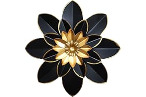 PICFARCE Metal Flower Wall Art Decor, 9.5“ Rustic Modern Floral Sculpture, Distressed Iron Wall Hanging Home Decoration Accent Artworks for Indoor Kitchen Bedroom Living Room Office Outdoor Garden Patio