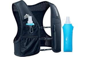 Zelvot Running Vest for Women Men, USA Original Patent, Adjustable Chest Straps Running Hydration Vest with 500ml Soft Flask 