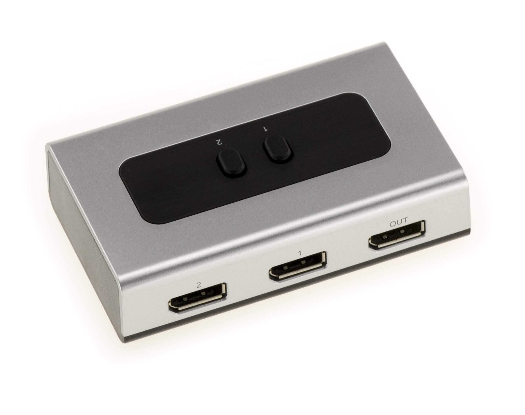 KALEA-INFORMATIQUE Displayport switch-type video splitter box for switching 2 inputs to 1 output. DPCP and HDCP support, 2560x1600 resolution