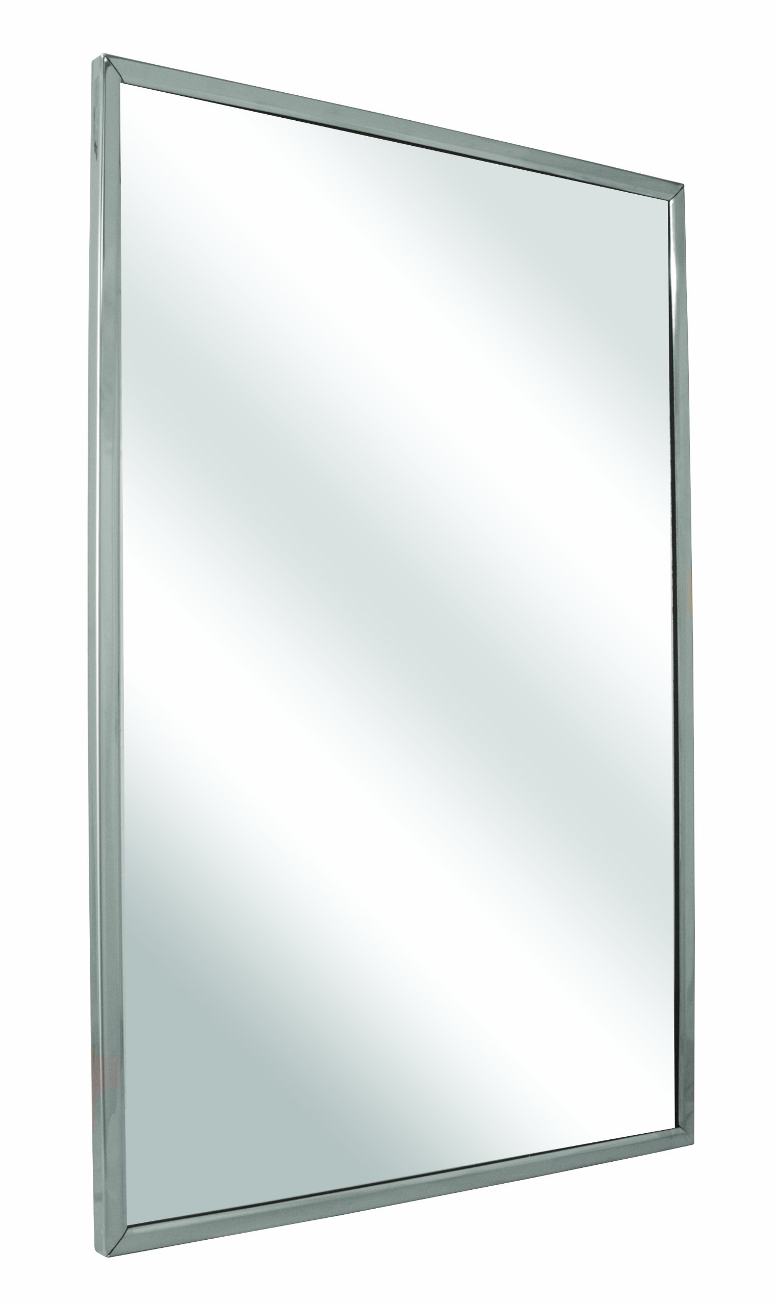 Bradley780-024360 Float Glass Angle Frame Mirror with Welded Corners and Theft Resistant Mounting, 24" Width x 36" Height