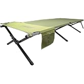 Coleman Trailhead Easy-Step Folding Cot with Foot Lock, Side Table &amp; Pocket | Easy-Step Foot Lock, Removable Side Table, Rugged Steel X-Frame, Supports up to 300 Pounds, Great for Camping and more
