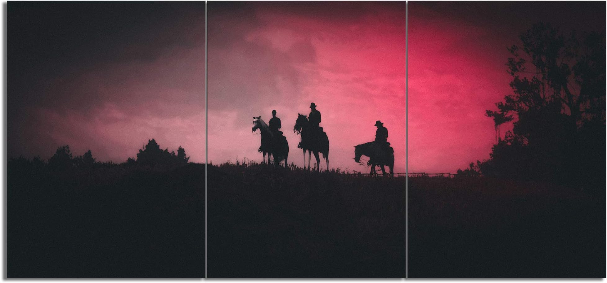 Red Dead: Redemption 2 Canvas Posters Home Decor Wall Art Framework 5 Pieces Paintings for Living Room HD Prints Pictures D (M,No Framed)