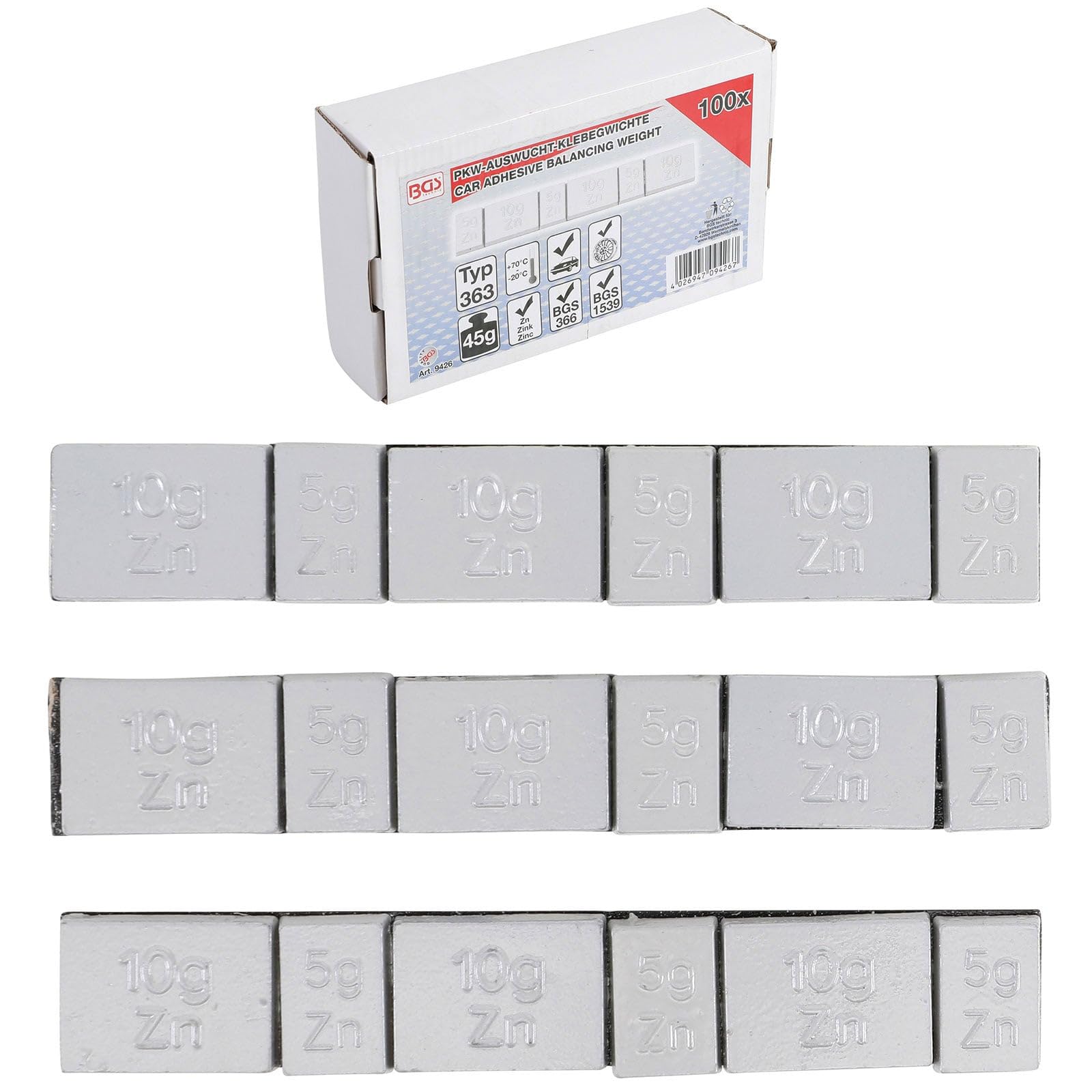BGS 9426 | Wheel Balancing Weights | type 363 | 45 g | 100 pcs.