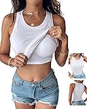 CHICME Women Built-in Bra Tank Tops Sleeveless