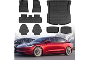 TAPTES 8 PCS 2024 for Tesla Model 3 Floor Mats & Seat Back Kick Protector Backseat Mat, New Version All Weather Cargo Liner Extra Organizer Back Seat Cover Protect for Model 3 Highland 2024