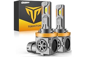 Termitor Upgraded H11/H9 Bulbs, 40,000LM 800% Super Brighter, 6500K Cool White, 1:1 Mini Halogen Size H11 H9 Fog/Driving Lights with Cooling Fan, Plug and Play, Pack of 2