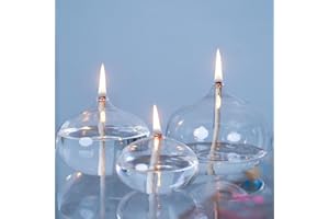 GXFCCYXT Oil Candles for Indoor Use -Set of 3 Refillable Liquid Petite Oil lamp - Sturdy Borosillicate Glass Oil Candle