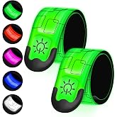 Bighaki808 2PCS LED Armband for Running and Walking at Night Safety Gear | USB Rechargeable High Visibility Reflective Running Gear Light Up Arm Bands for Men Women Kids Night Cycling Walking