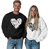 domirica Matching Sweatshirts for Couples Unisex Long Sleeve Pullover Crewneck Oversized Fashion Engagement Gift