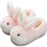 YILANLAN Women's Cute Bunny Animals Slippers Interesting Comfortable Furry Slippers Soft Plush Winter season Keep warm Home Slippers