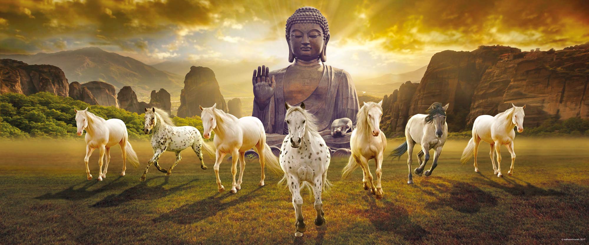 Buy Walls And Murals 7 Horse Vaastu Paintings for Home 7 Running