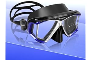 Yimserk Diving Mask for Adults, Anti-Fog Tempered Glass Snorkel Mask with Nose Cover, 180° Panoramic Swim Goggles, Soft Silicone Seal, Adjustable Strap – Scuba Mask for Snorkeling, Swimming